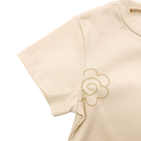 <tc>Khaki baby T-shirt with tiger print</tc>