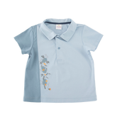 <tc>Sky Blue baby polo with fruits appliqué</tc>