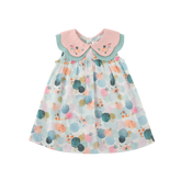 <tc>Fuchsia baby Dress with three rounds print</tc>