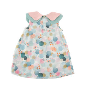 <tc>Fuchsia baby Dress with three rounds print</tc>