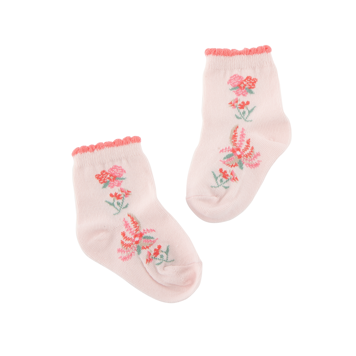 淺粉桔寶寶襪