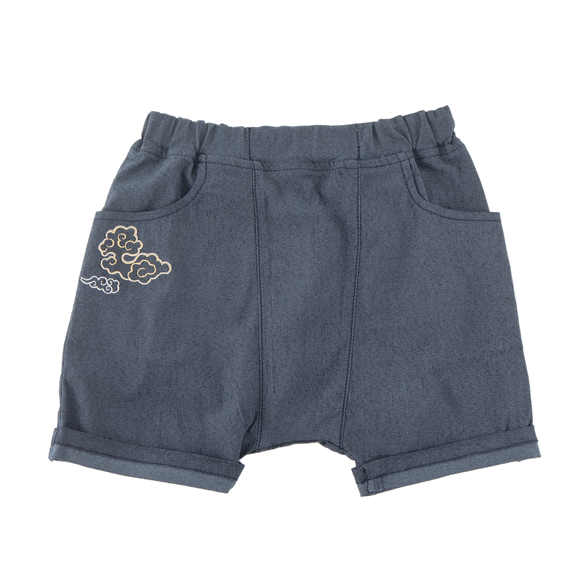 <tc>baby oxford shorts with cloud motif</tc>