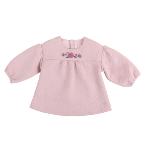 Dusty lavender baby top with peony detail