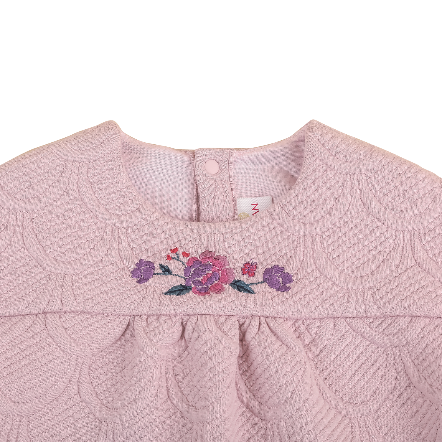 Dusty lavender baby top with peony detail