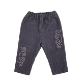 Indigo baby trousers with as-you-wish cloud motif