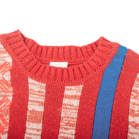 Red kids sweater with good fortune print
