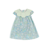 <tc>Celadon baby dress with petal shaped collar</tc>