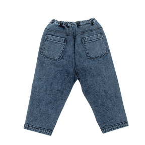 <tc>Iron grey kids cropped denim with embroidered detail</tc>